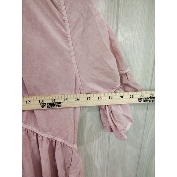 Tea And Rose Tencel Midi Dress Pink Summer Dress Size M Outdoors Fairy Cottage - Picture 7 of 7